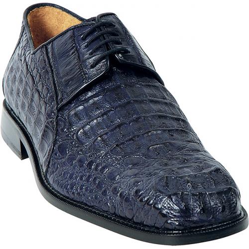 Belvedere "Coppola" Navy All-Over Genuine Hornback Crocodile Shoes
